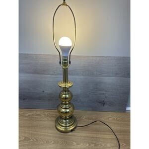 Vintage Stiffel Brass Table Lamp 30” Tall Heavy Polished Base ~No Shade